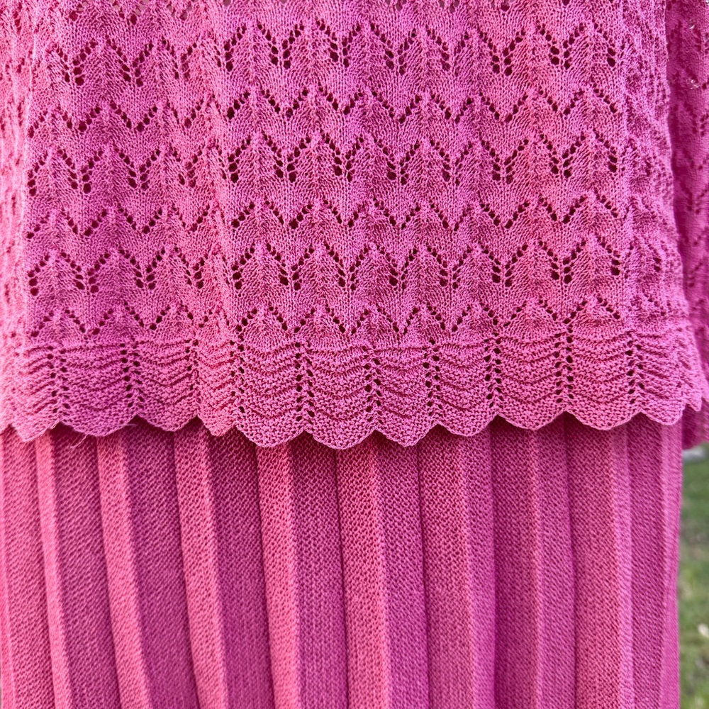 💖 Elegant Vintage Castleberry Cranberry-Pink Knit Skirt Set - Picture 16 of 16